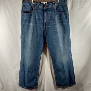 Levi's Signature Bootcut Jeans Mens Sz 38x30 High Rise Dark Blue Wash